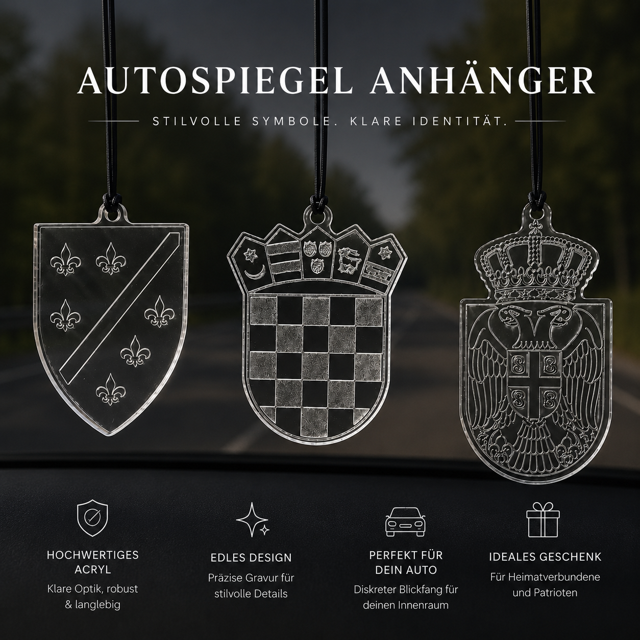 Autospiegel-Anhänger - Wappen Transparent
