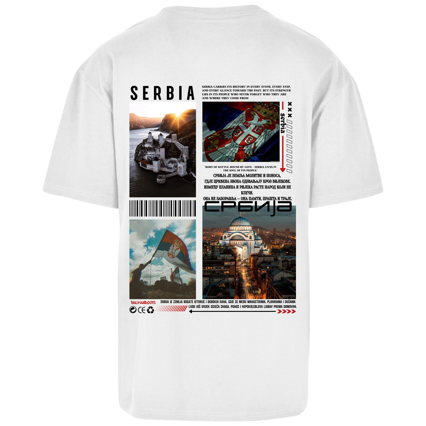 Serbia Backprint Premium T-Shirt