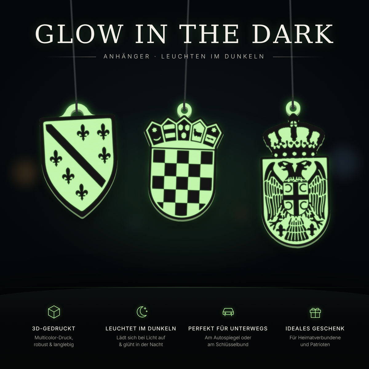 Autospiegel-Anhänger Leuchtwappen